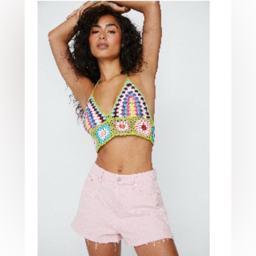 Nasty Gal Blush Pink Denim Shorts